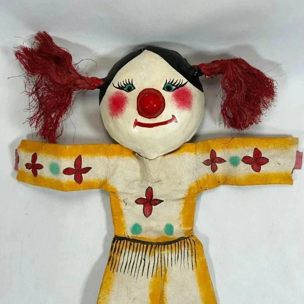 Vintage Mexican Folk Doll Coconut Canvas Wall Art - Picture 2 of 7